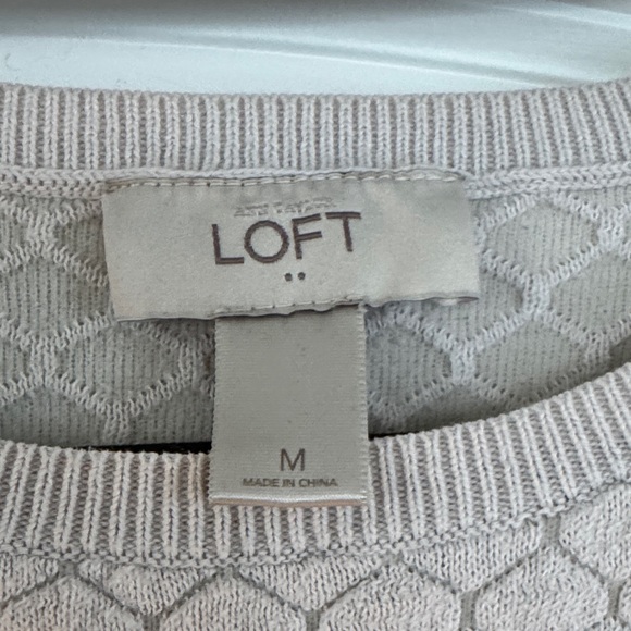 LOFT Cream Textured Knit Top - Picture 2 of 6